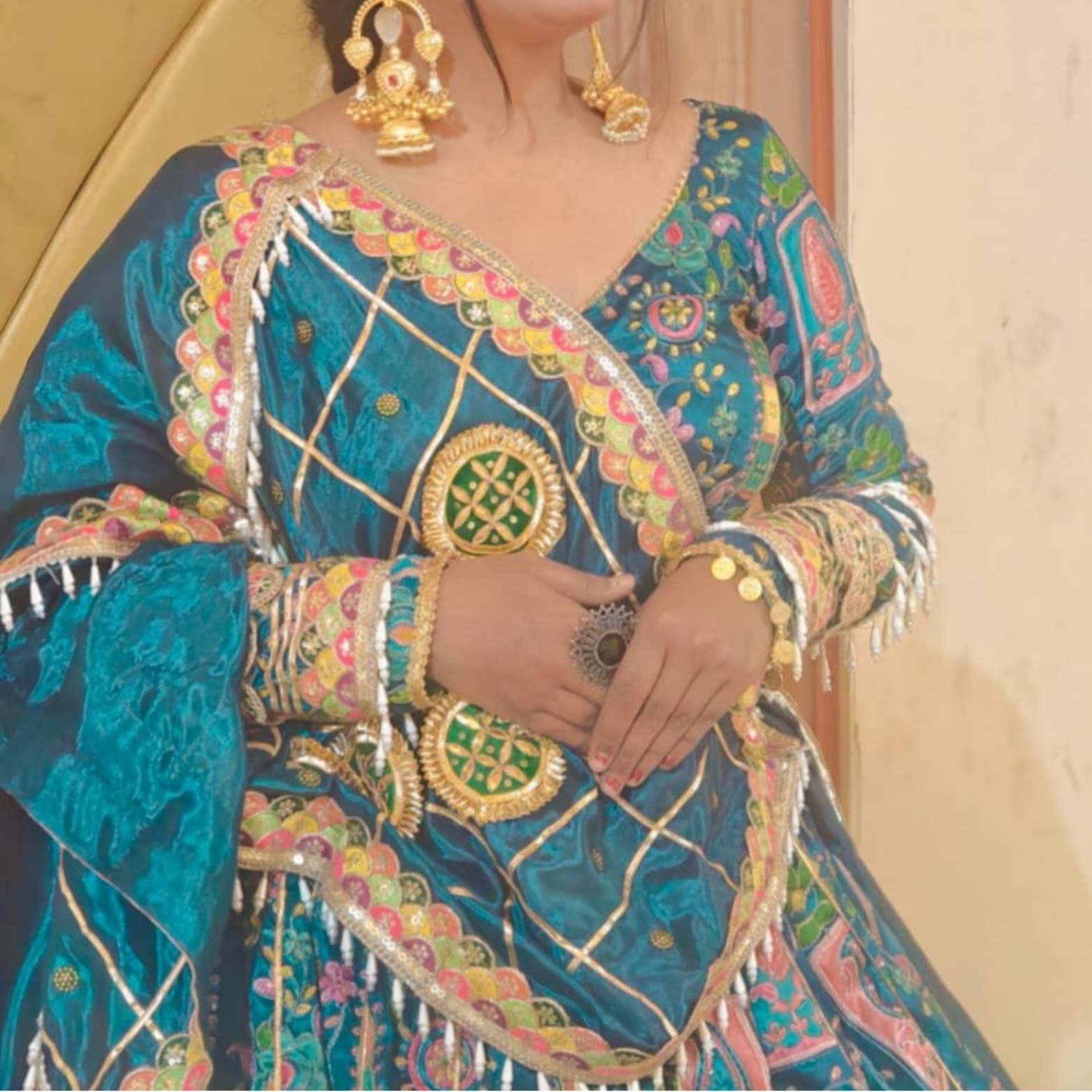 royal blue & mustard traditional work lehenga royal blue & mustard traditional work lehenga